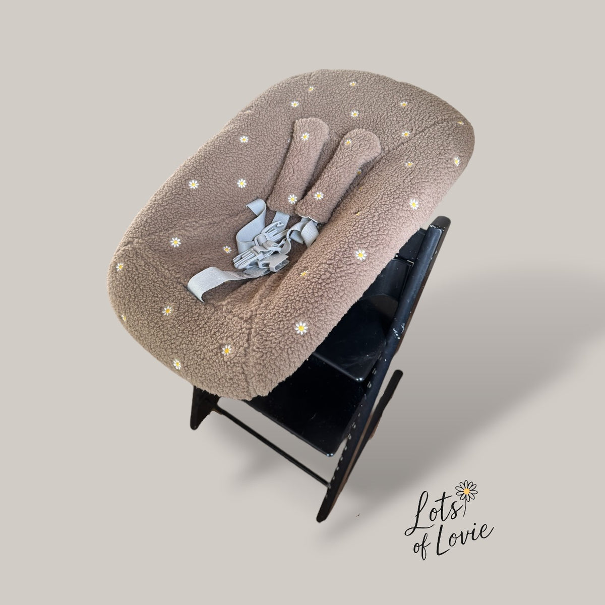Hoes voor Stokke Tripp Trapp Newborn – Teddystof  – Bruin met witte bloemetjes – Lots of Lovie