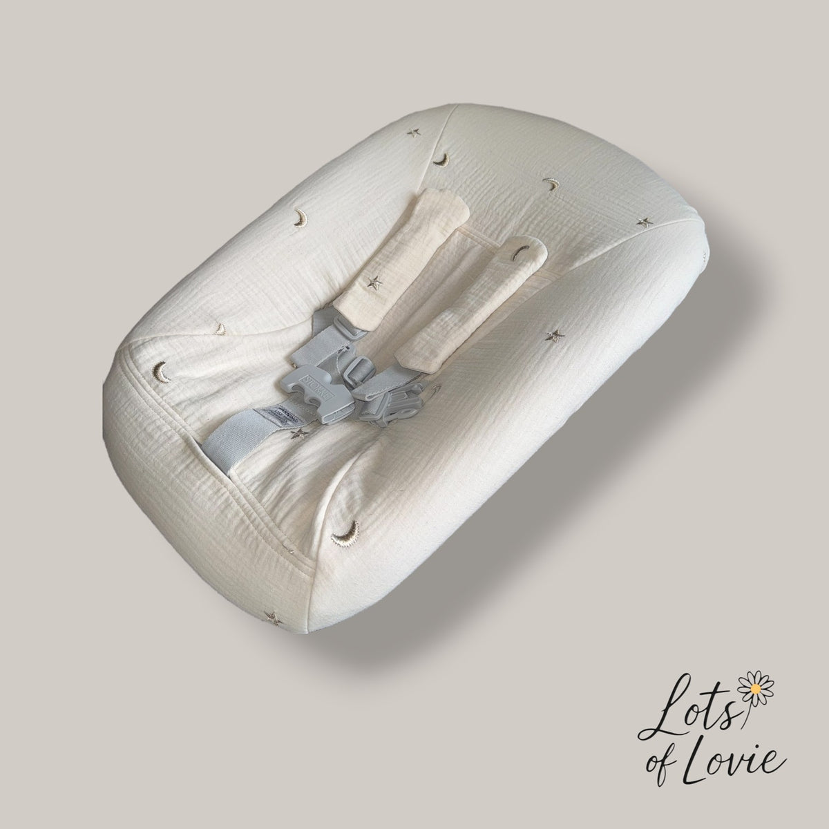 Hoes voor Stokke Tripp Trapp Newborn - Hydrofiel creme met maan en sterren – Lots of Lovie - kraamcadeau