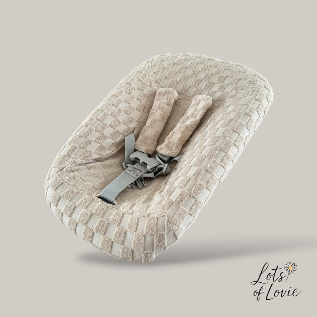 Hoes voor Stokke Tripp Trapp Newborn – badstof/katoen met blokje   patroon– Lots of Lovie - kraamcadeau