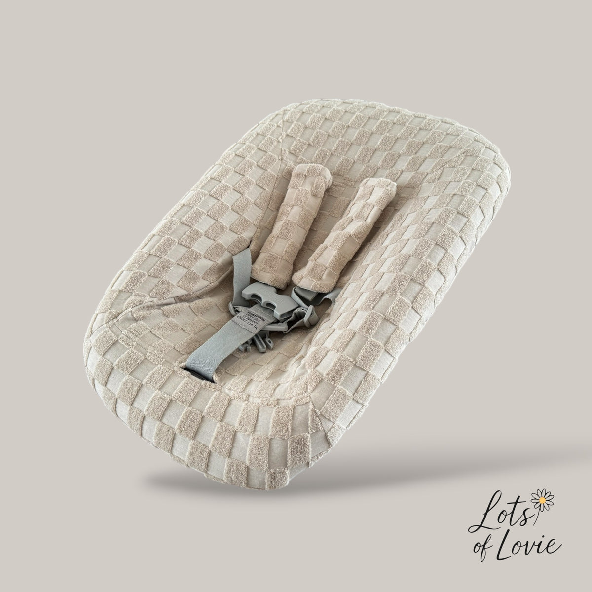 Hoes voor Stokke Tripp Trapp Newborn – badstof/katoen met blokje   patroon– Lots of Lovie - kraamcadeau