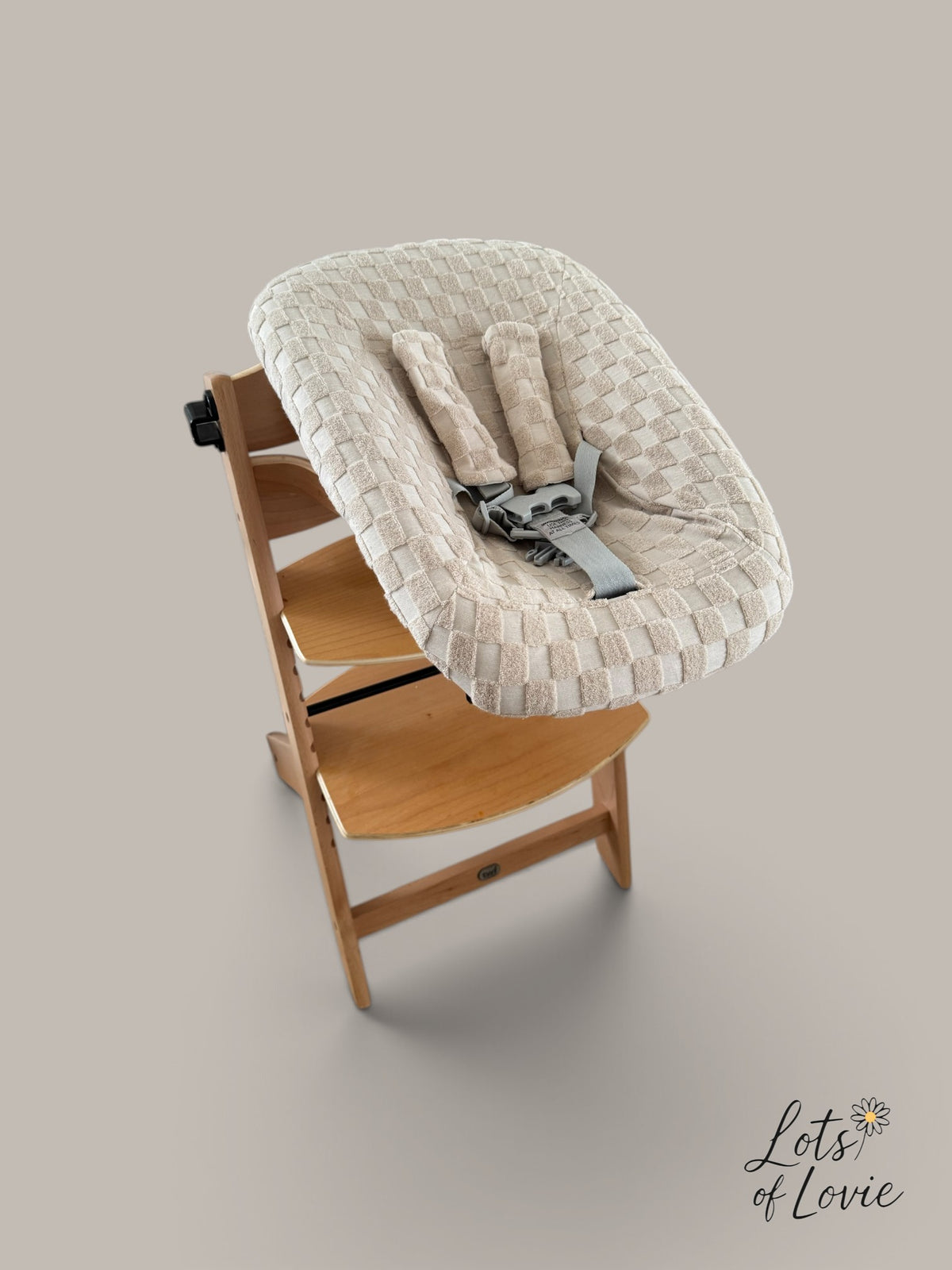 Hoes voor Stokke Tripp Trapp Newborn – badstof/katoen met blokje   patroon– Lots of Lovie - kraamcadeau
