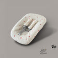 Hoes voor Stokke Tripp Trapp Newborn – Teddystof met peaches patroon – Lots of Lovie – Kraamcadeau