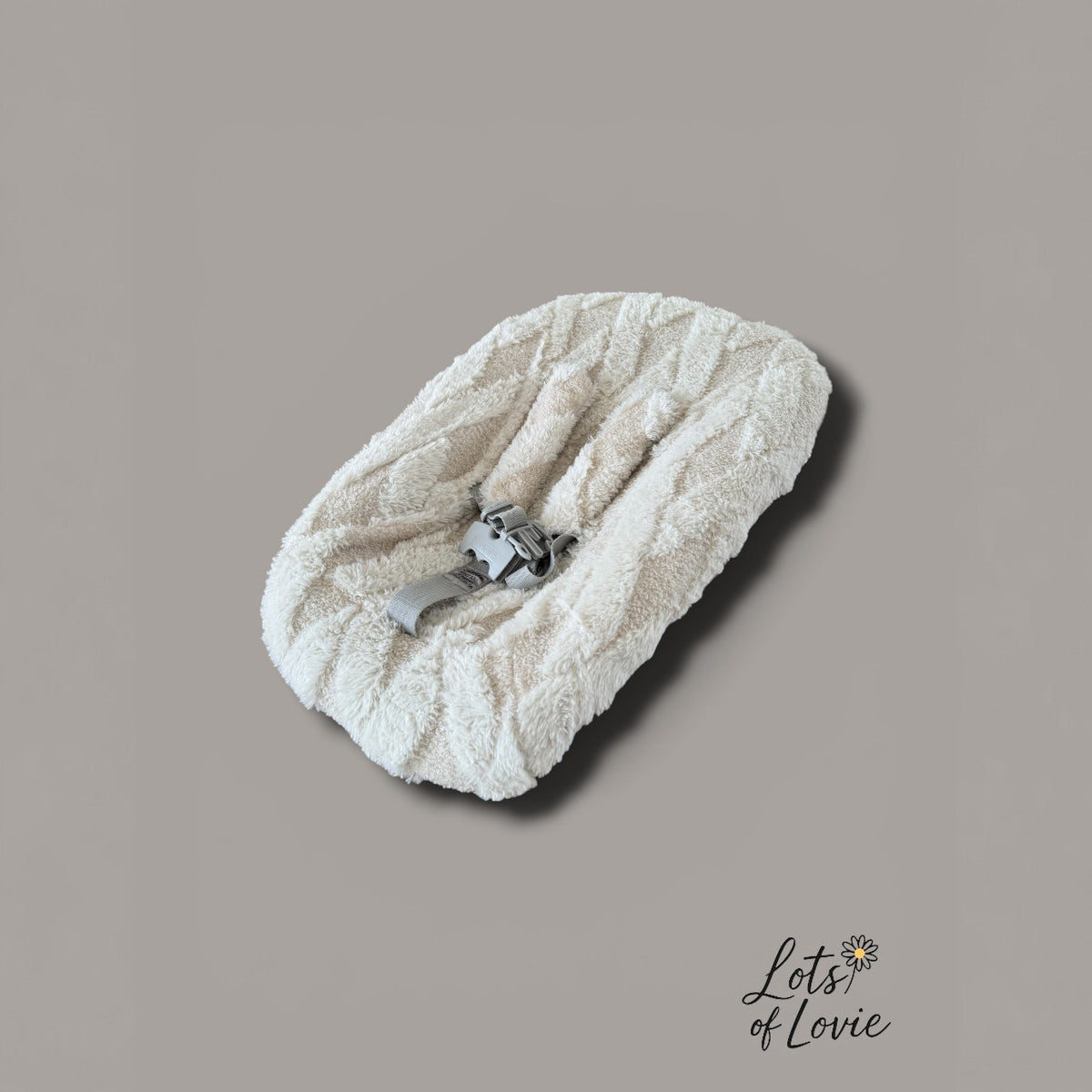 Hoes voor Stokke Tripp Trapp Newborn – Teddy/Boucle stof met zigzag  patroon– Lots of Lovie - kraamcadeau